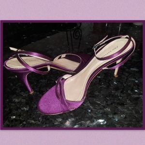 *Ann Taylor Satin 💜 Purple Strappy Heels*